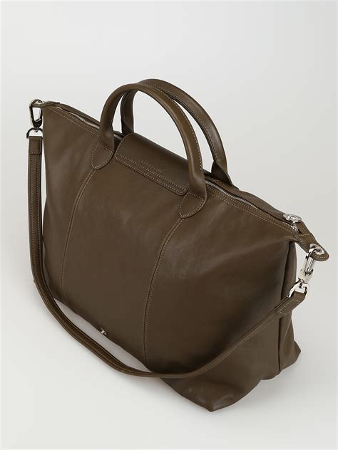 longchamp khaki tote bag.